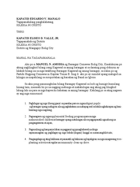 sample letter to iglesia ni cristo for election|LETTER OF INTENT Candidate 2016 West Quadrant Director .